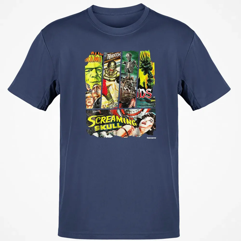 Vintage Style Sci Fi Horror Movie Poster Collage Classic Unisex T-Shirt - 8