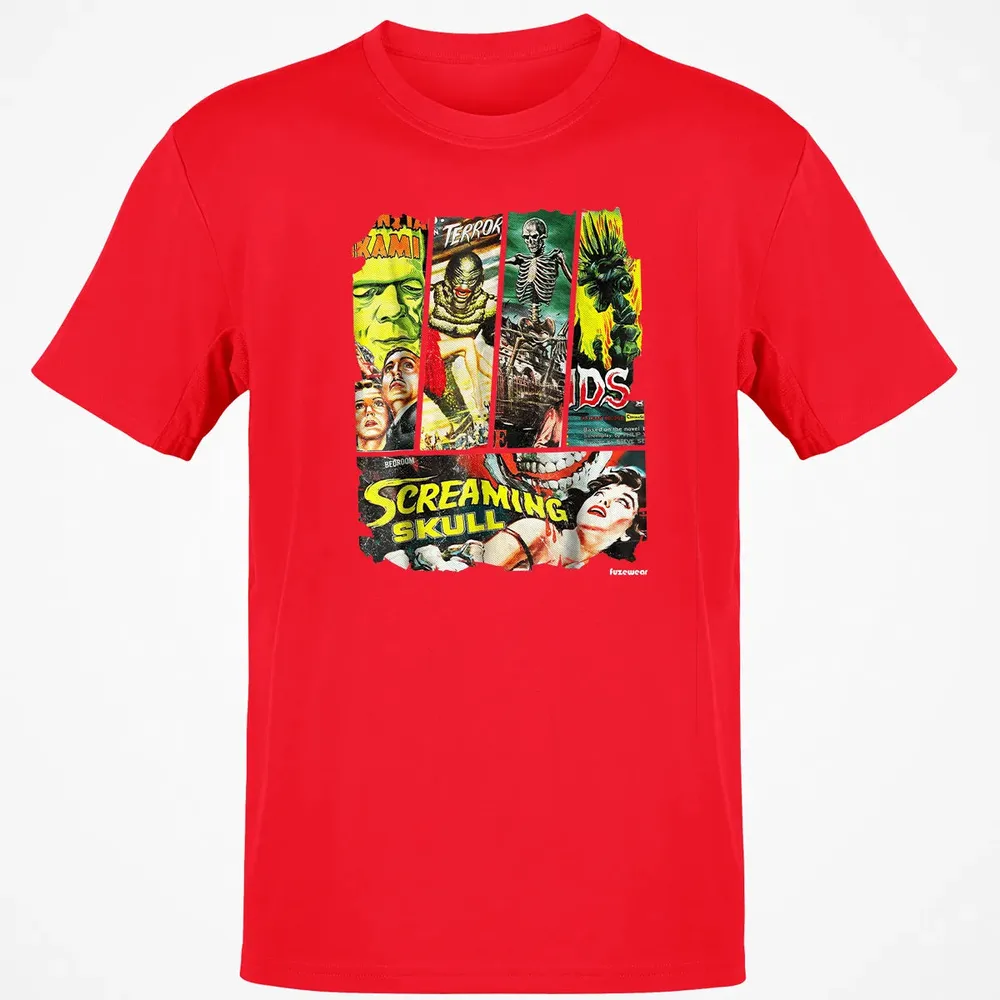 Vintage Style Sci Fi Horror Movie Poster Collage Classic Unisex T-Shirt - 11