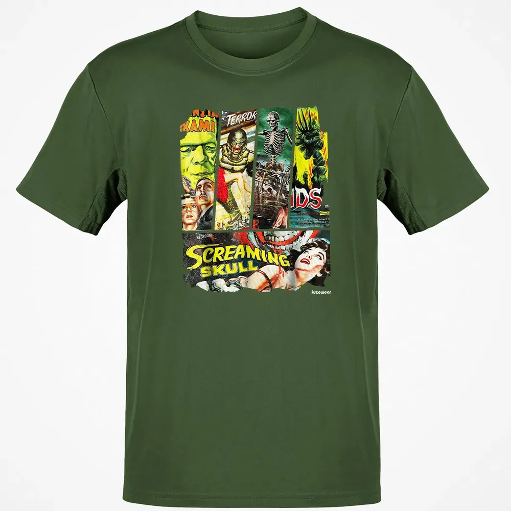 Vintage Style Sci Fi Horror Movie Poster Collage Classic Unisex T-Shirt - 7