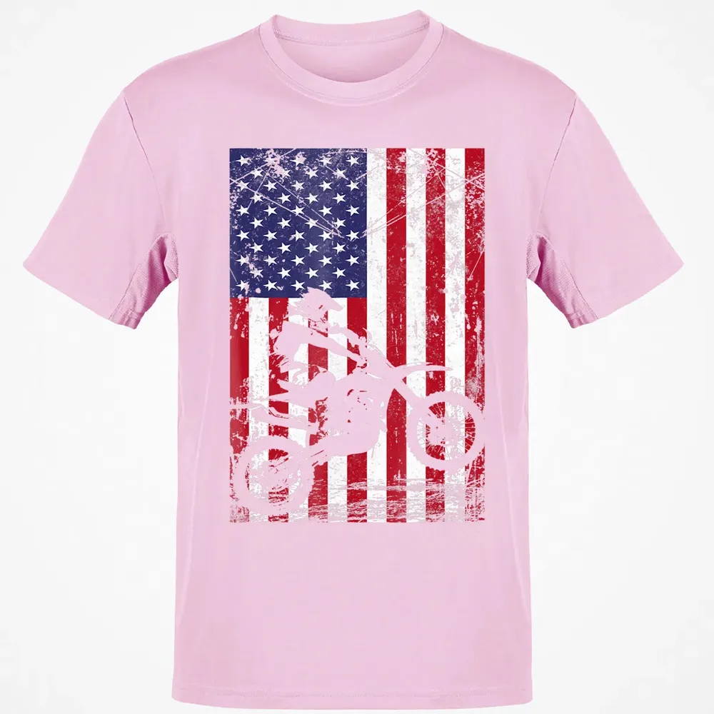 Dirt Bike American Flag  4th of july Classic Unisex T-Shirt - 6