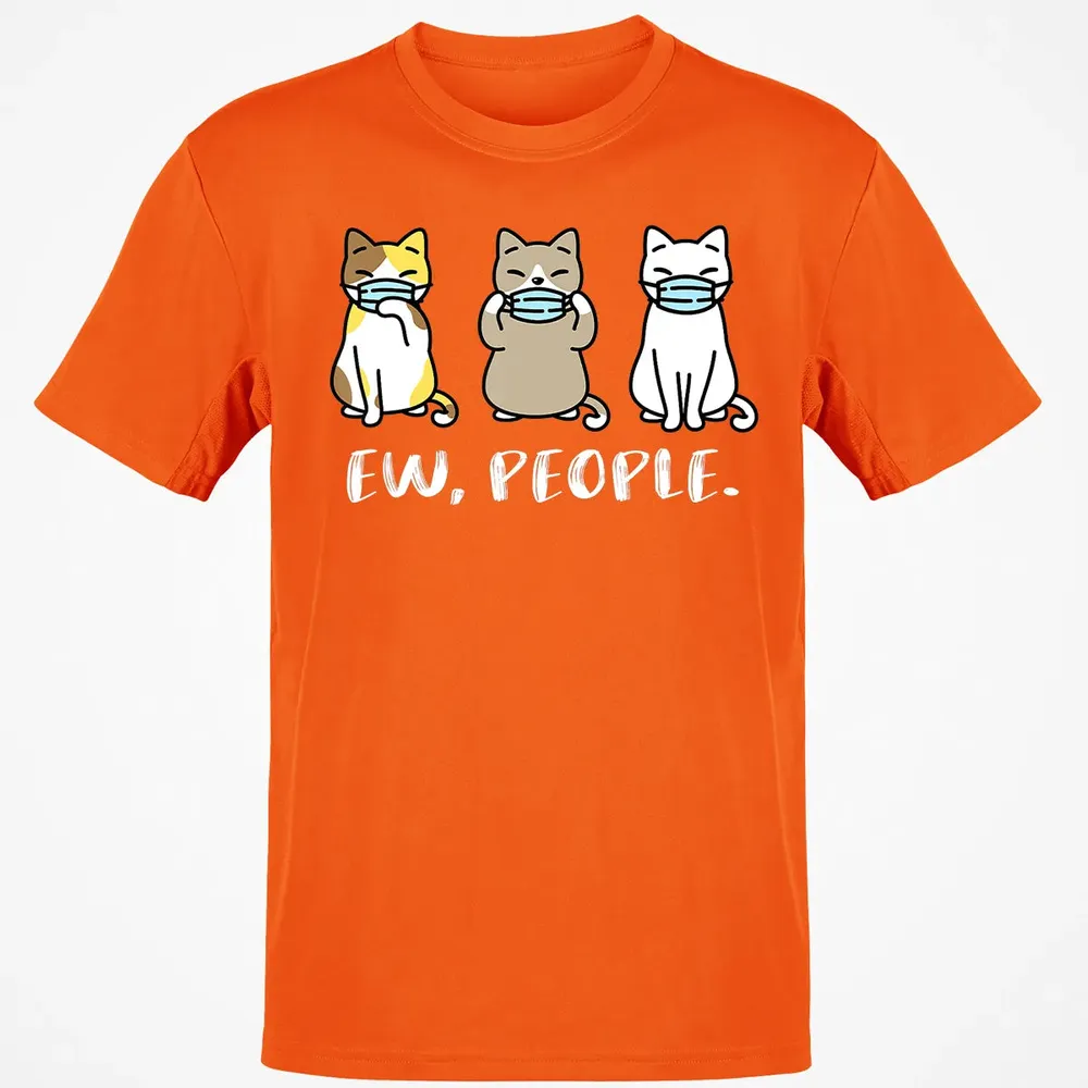Ew People  Cat Face Mask Cat Mom Quarantine Pet Kitten Classic Unisex T-Shirt - 9