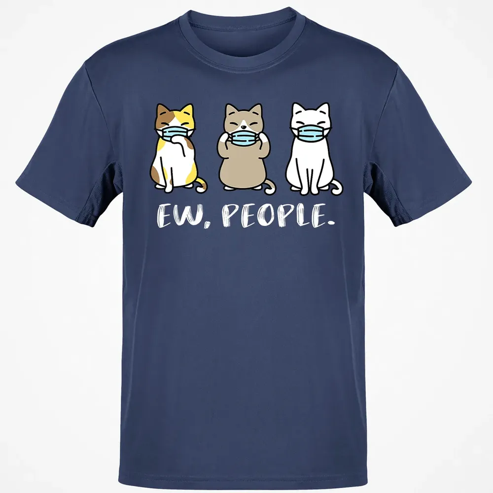 Ew People  Cat Face Mask Cat Mom Quarantine Pet Kitten Classic Unisex T-Shirt - 8