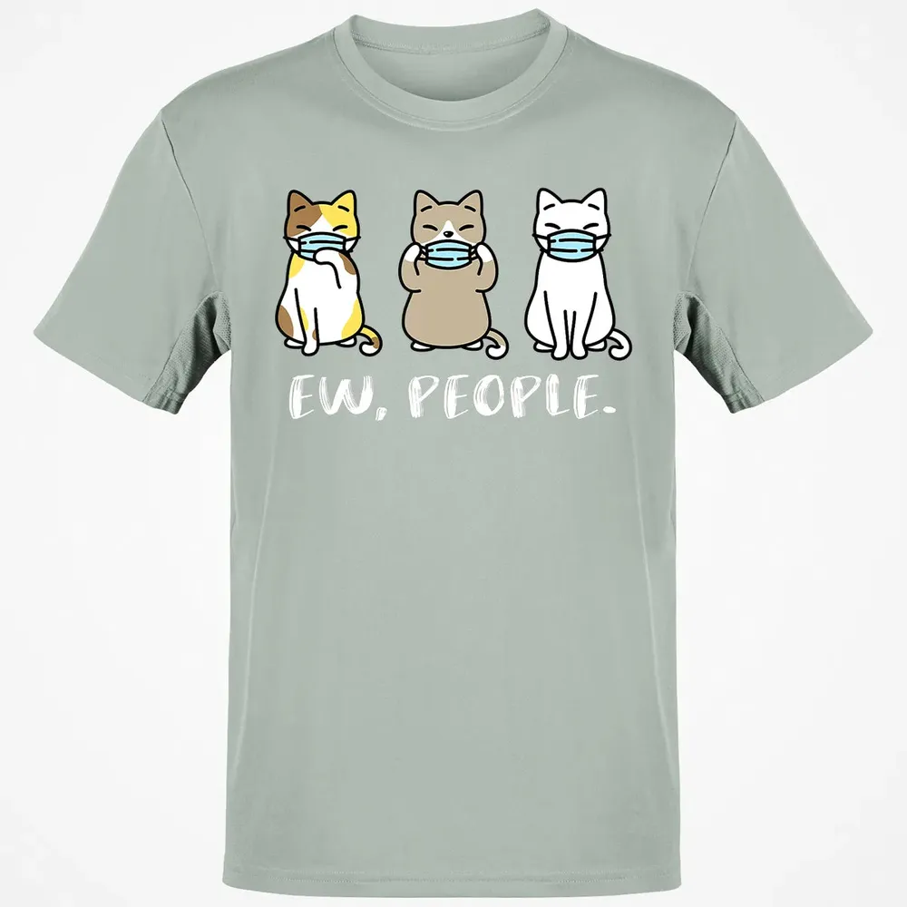 Ew People  Cat Face Mask Cat Mom Quarantine Pet Kitten Classic Unisex T-Shirt - 3