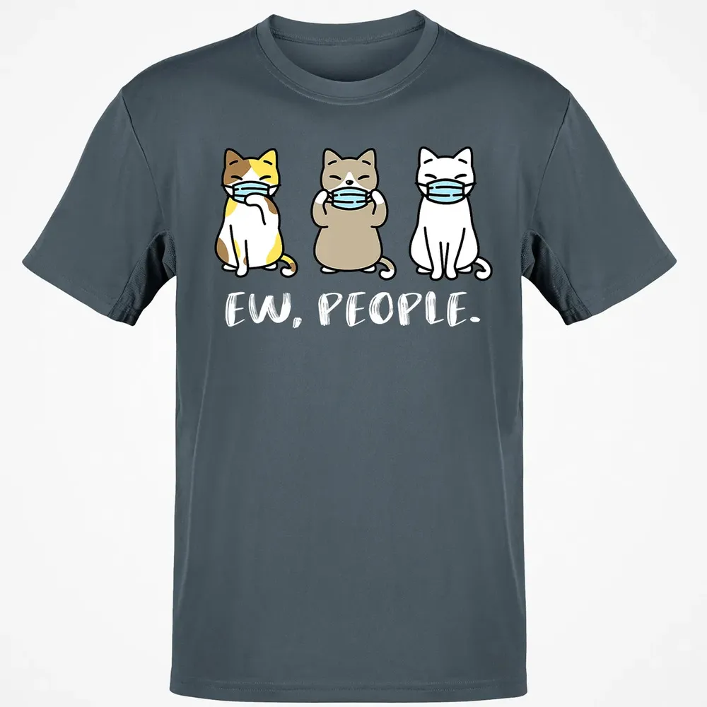 Ew People  Cat Face Mask Cat Mom Quarantine Pet Kitten Classic Unisex T-Shirt - 4
