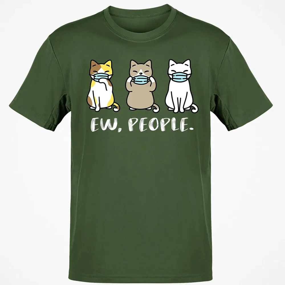 Ew People  Cat Face Mask Cat Mom Quarantine Pet Kitten Classic Unisex T-Shirt - 7