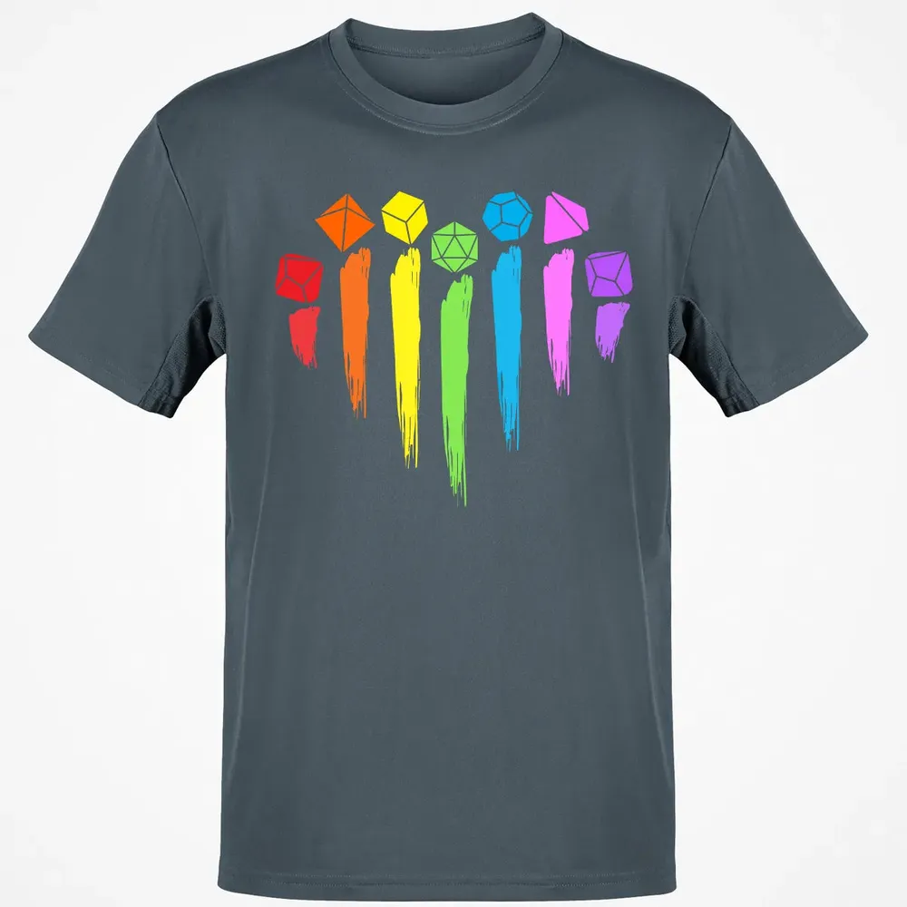 Dice Rainbow Heart Shape Classic Unisex T-Shirt - 4