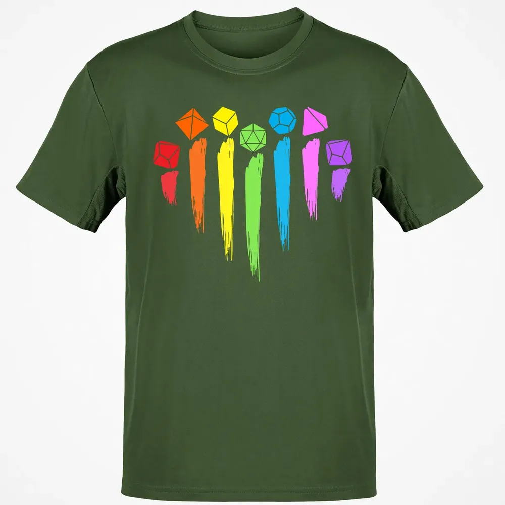 Dice Rainbow Heart Shape Classic Unisex T-Shirt - 7