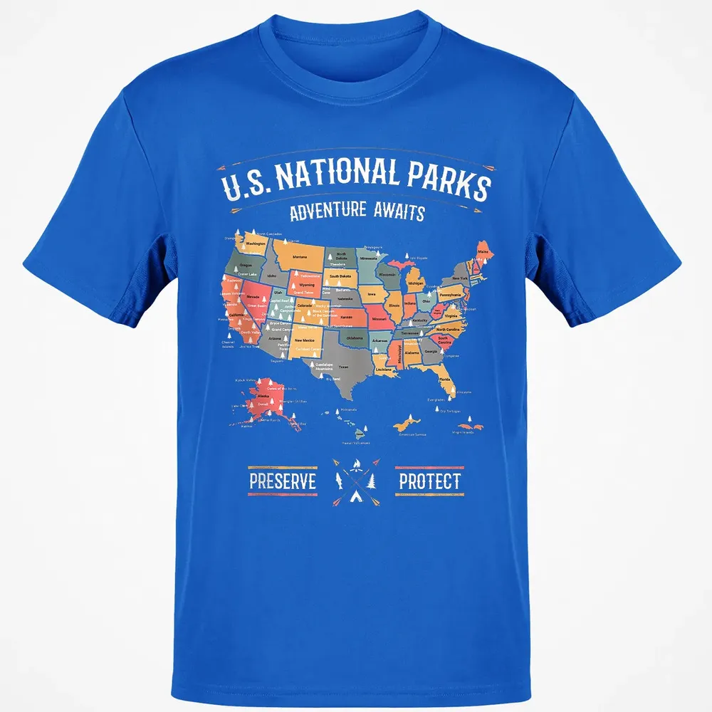 US National Parks Map Preserve Protect - Hiking Camping Classic Unisex T-Shirt - 12