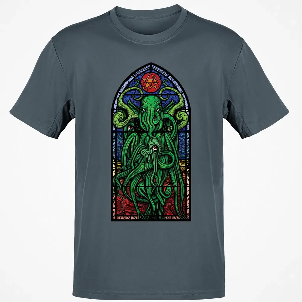 Stained Glass Cthulhu Classic Unisex T-Shirt - 4