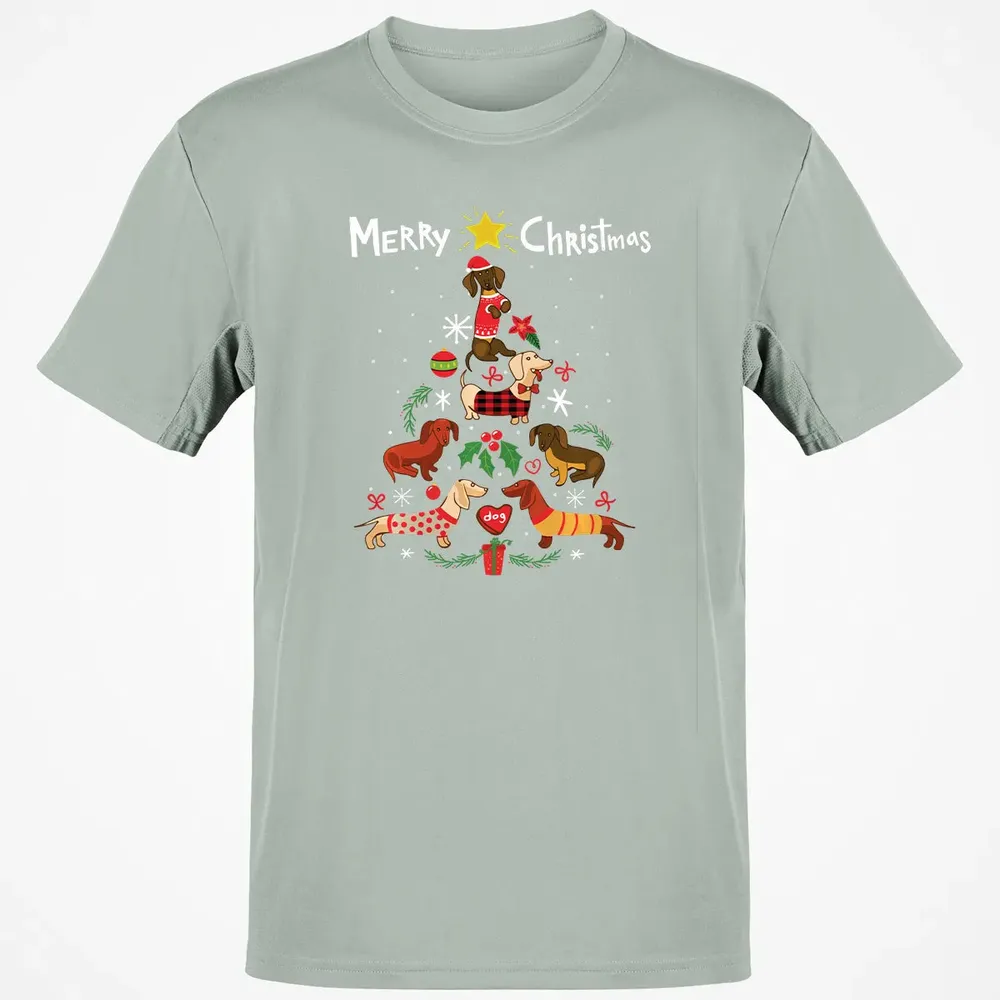 Funny Dachshund Christmas Tree Sweat Ornament Gift Classic Unisex T-Shirt - 3