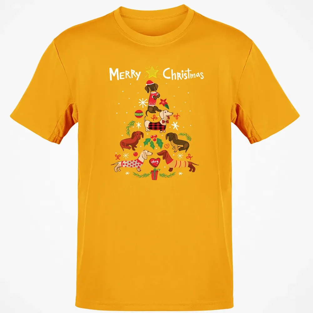 Funny Dachshund Christmas Tree Sweat Ornament Gift Classic Unisex T-Shirt - 5