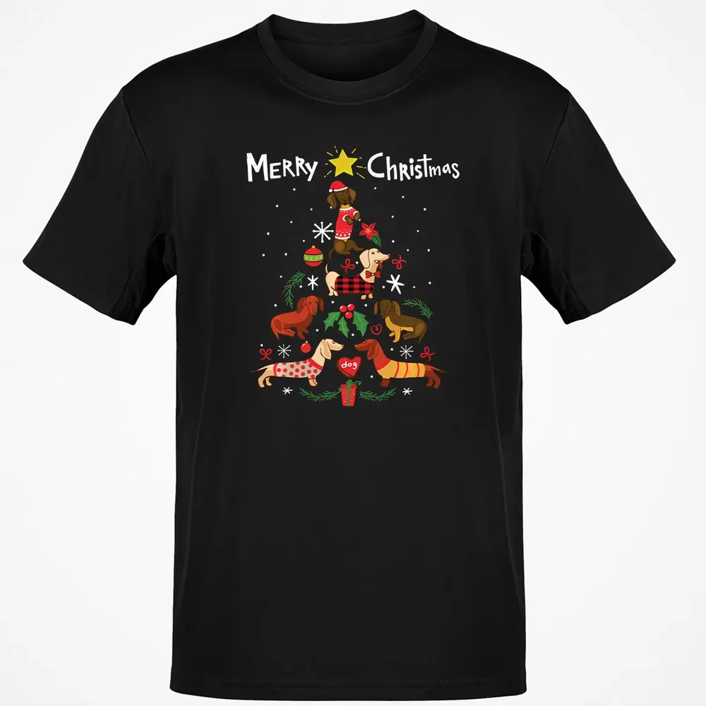Funny Dachshund Christmas Tree Sweat Ornament Gift Classic Unisex T-Shirt - 2