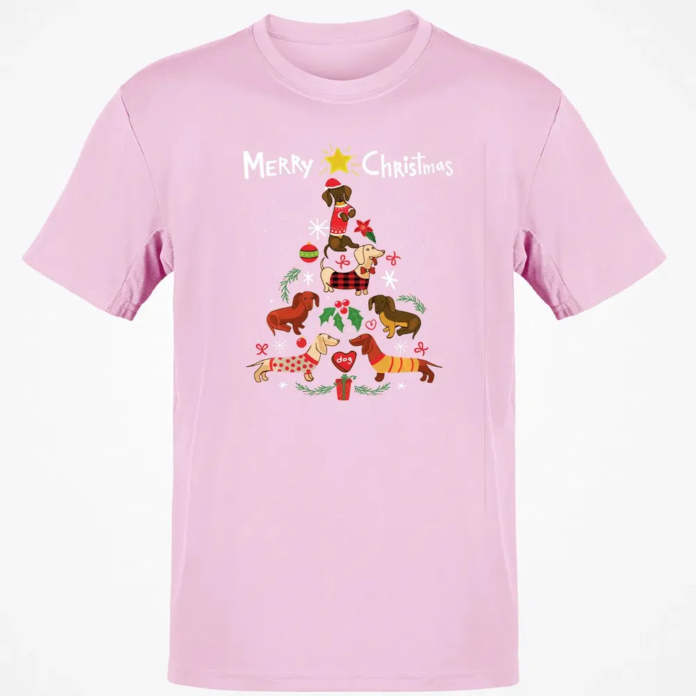 Funny Dachshund Christmas Tree Sweat Ornament Gift Classic Unisex T-Shirt - 6