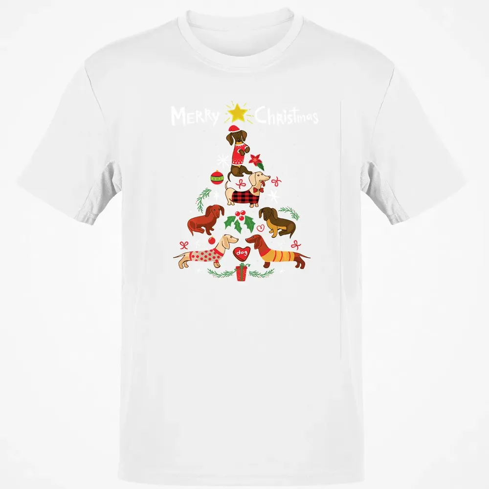 Funny Dachshund Christmas Tree Sweat Ornament Gift Classic Unisex T-Shirt - 13