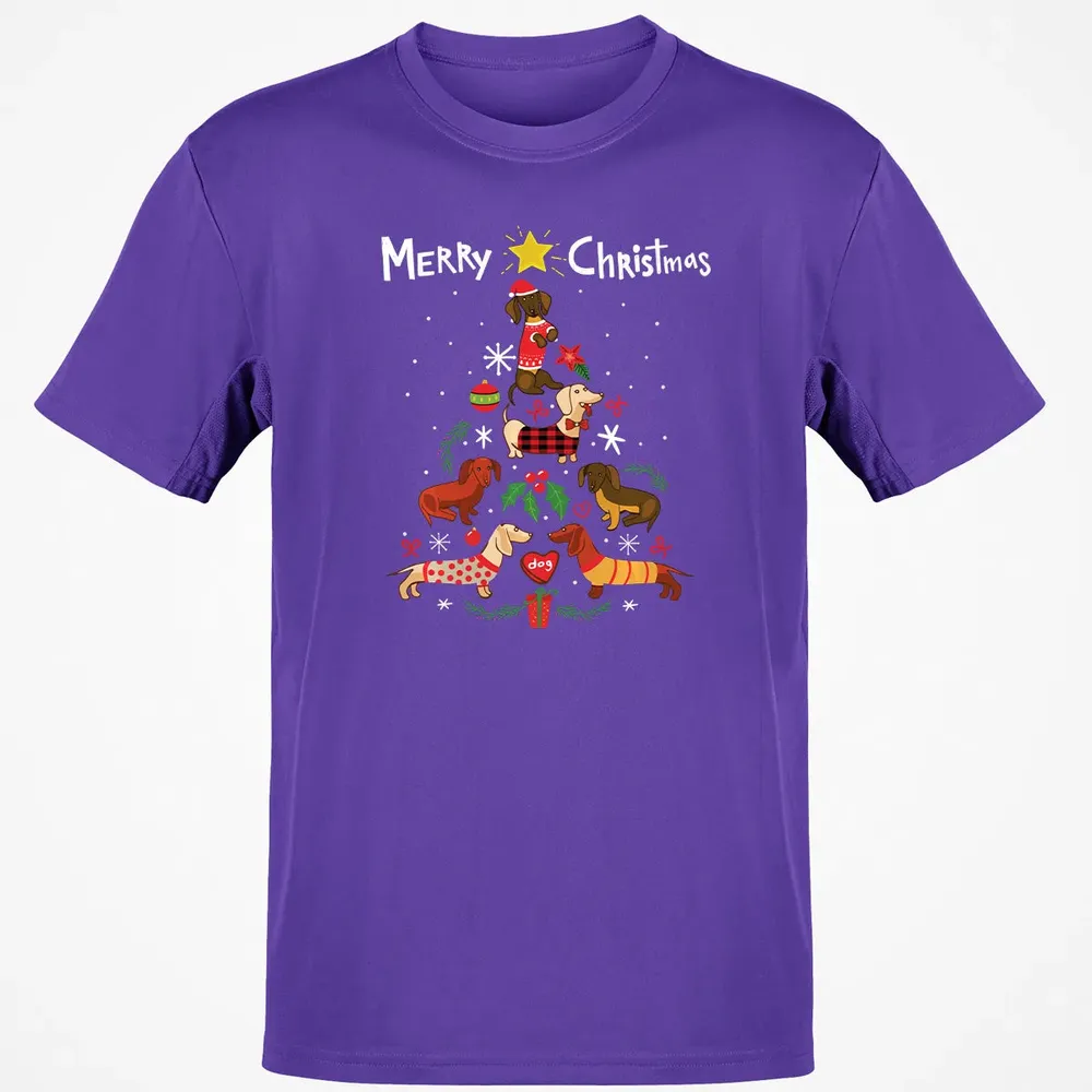 Funny Dachshund Christmas Tree Sweat Ornament Gift Classic Unisex T-Shirt - 10