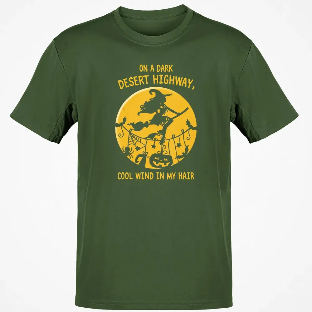 On A Dark Desert Highway Witch Cool Wind Halloween Classic Unisex T-Shirt - 7