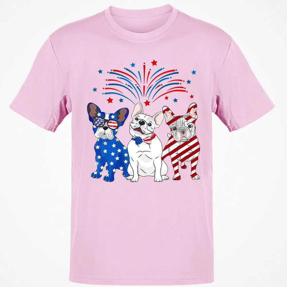 American Flag USA 4th of July French Bulldogs Classic Unisex T-Shirt - 6