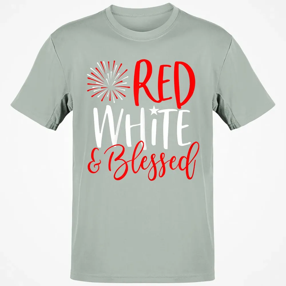 Red White &amp; Blessed  4th of July Cute Patriotic America Classic Unisex T-Shirt - 3