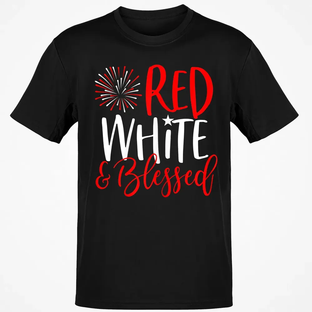 Red White &amp; Blessed  4th of July Cute Patriotic America Classic Unisex T-Shirt - 2