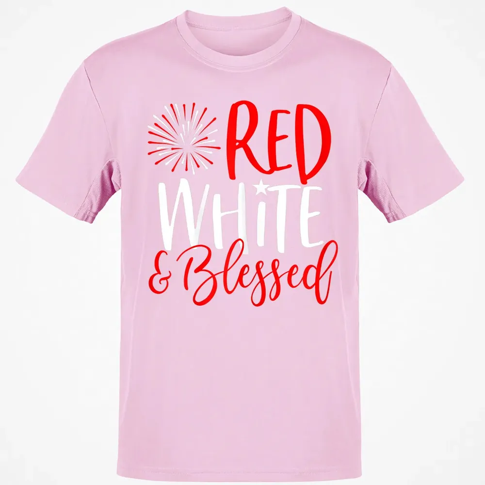 Red White &amp; Blessed  4th of July Cute Patriotic America Classic Unisex T-Shirt - 6