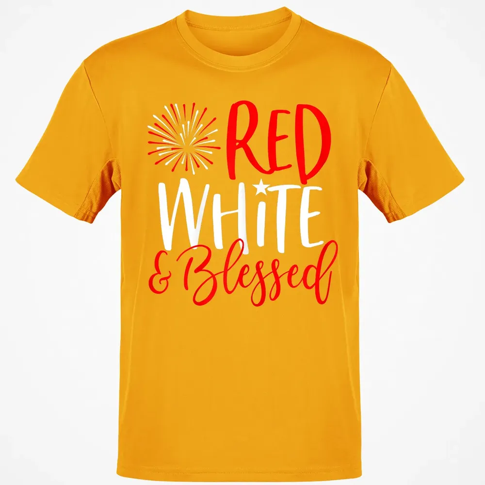 Red White &amp; Blessed  4th of July Cute Patriotic America Classic Unisex T-Shirt - 5
