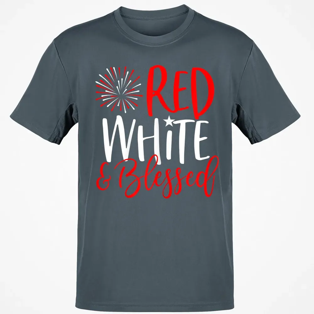 Red White &amp; Blessed  4th of July Cute Patriotic America Classic Unisex T-Shirt - 4