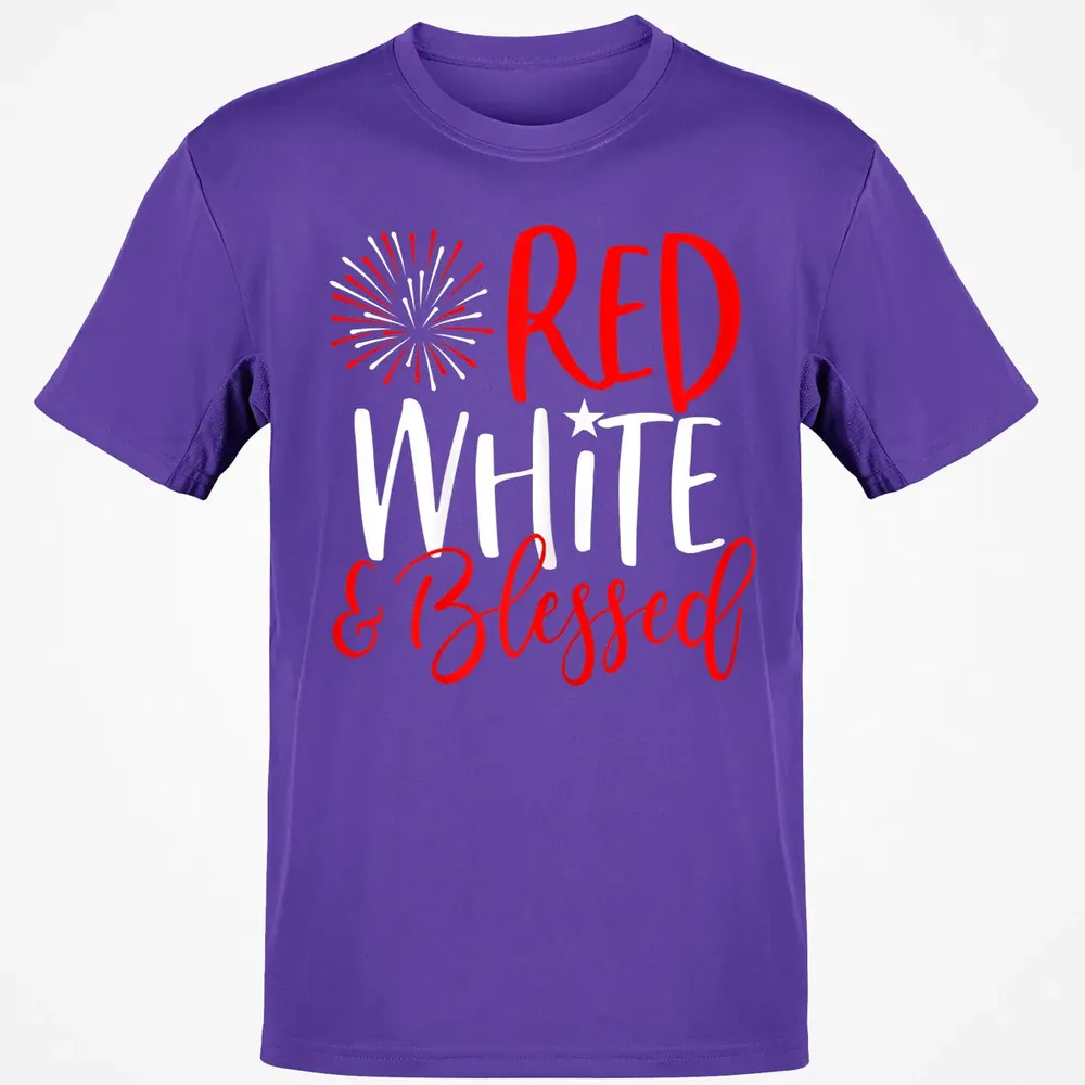Red White &amp; Blessed  4th of July Cute Patriotic America Classic Unisex T-Shirt - 10