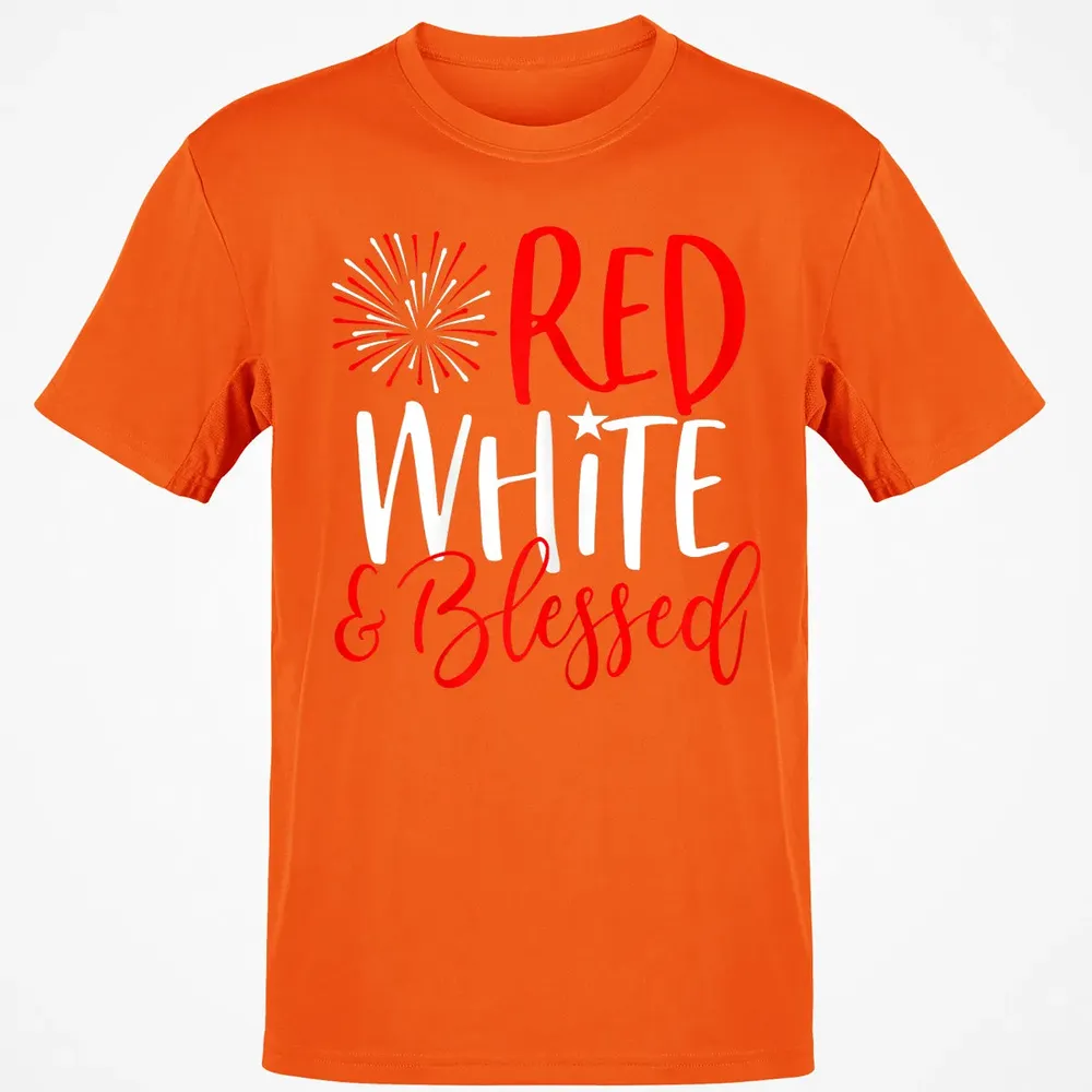 Red White &amp; Blessed  4th of July Cute Patriotic America Classic Unisex T-Shirt - 9