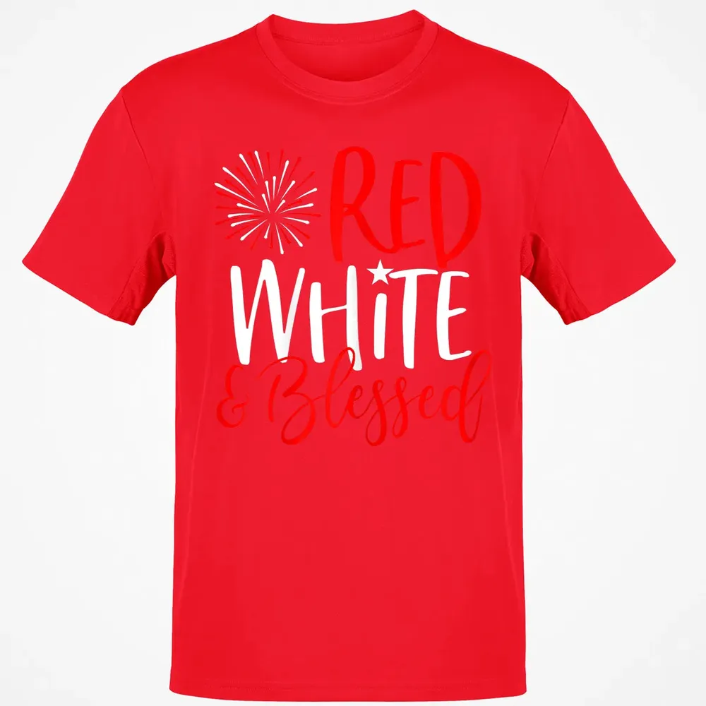 Red White &amp; Blessed  4th of July Cute Patriotic America Classic Unisex T-Shirt - 11