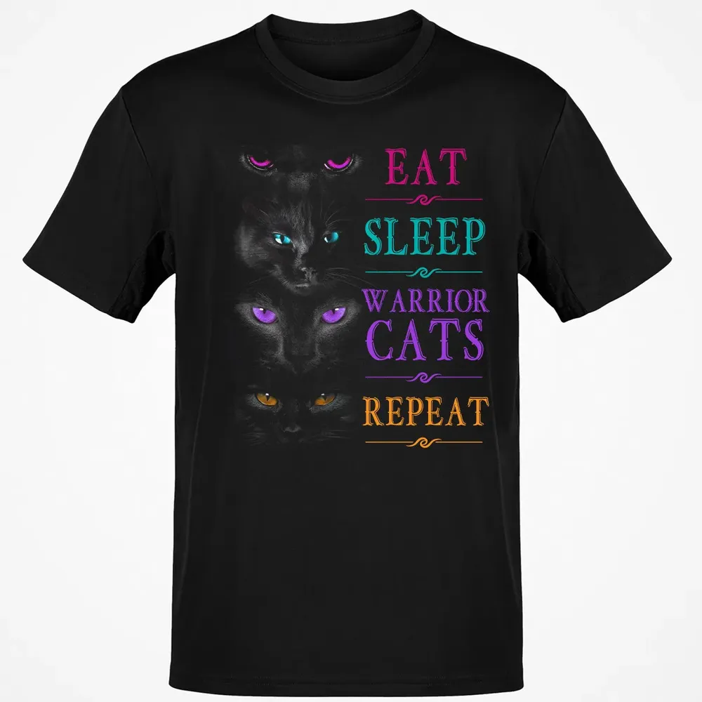 Eat Sleep Warrior Cats Repeat Funny Cat Warrior Hoodie Classic Unisex T-Shirt - 2