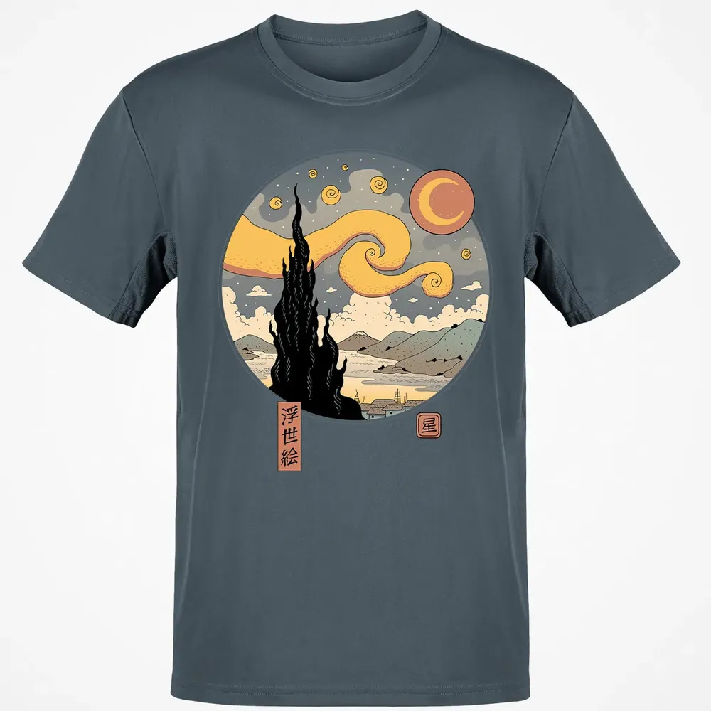 Starry Ukiyo-e Night Classic Unisex T-Shirt - 4