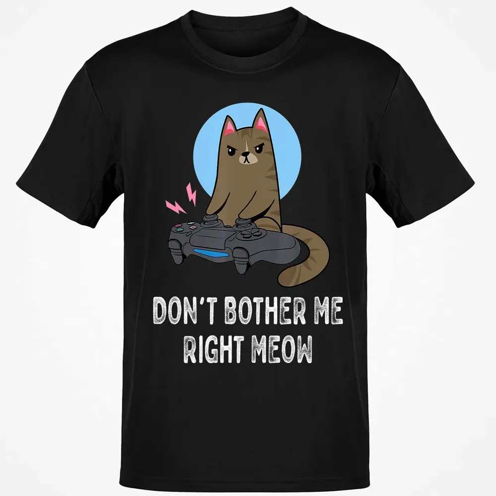 Don't Bother Me Right Meow   Funny Video Gamer & Cat Lover Classic Unisex T-Shirt - 2