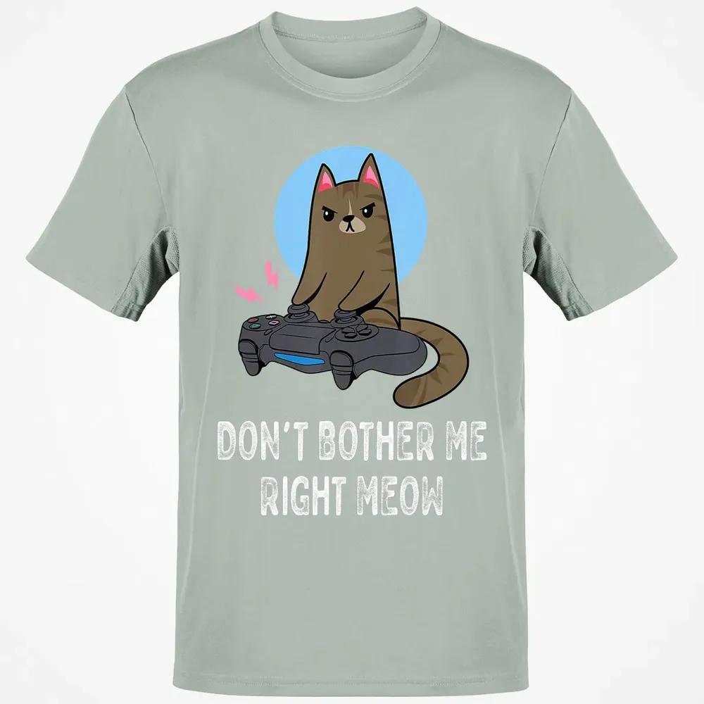 Don't Bother Me Right Meow   Funny Video Gamer & Cat Lover Classic Unisex T-Shirt - 3