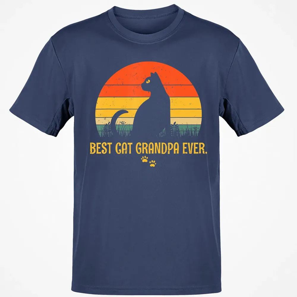Vintage Best Cat Grandpa Ever Gift Cat Lovers Classic Unisex T-Shirt - 8