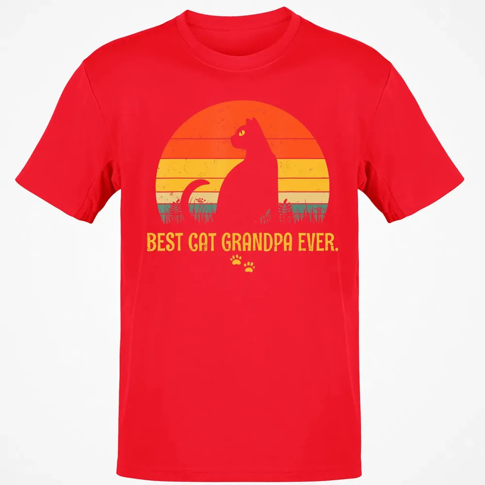 Vintage Best Cat Grandpa Ever Gift Cat Lovers Classic Unisex T-Shirt - 11
