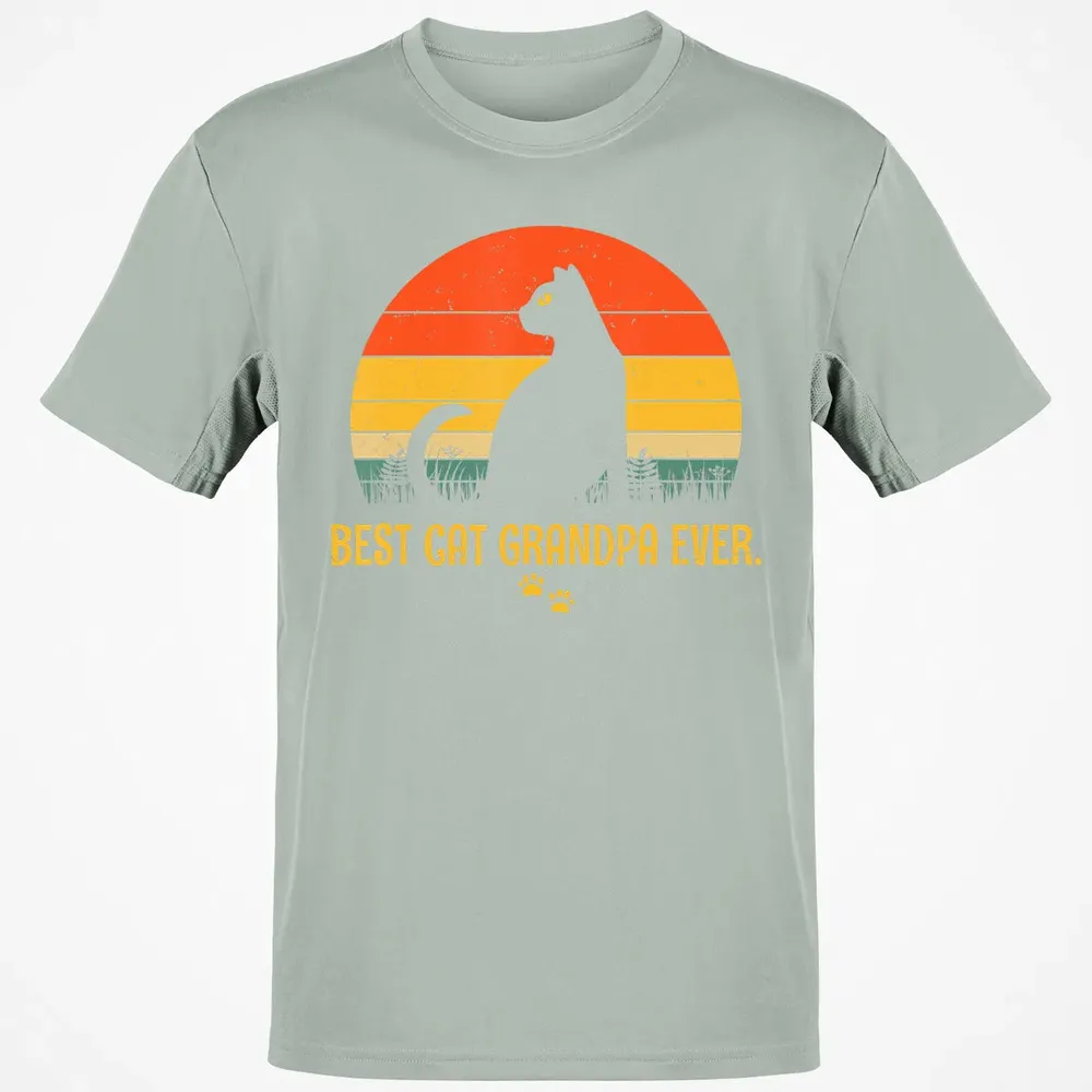 Vintage Best Cat Grandpa Ever Gift Cat Lovers Classic Unisex T-Shirt - 3