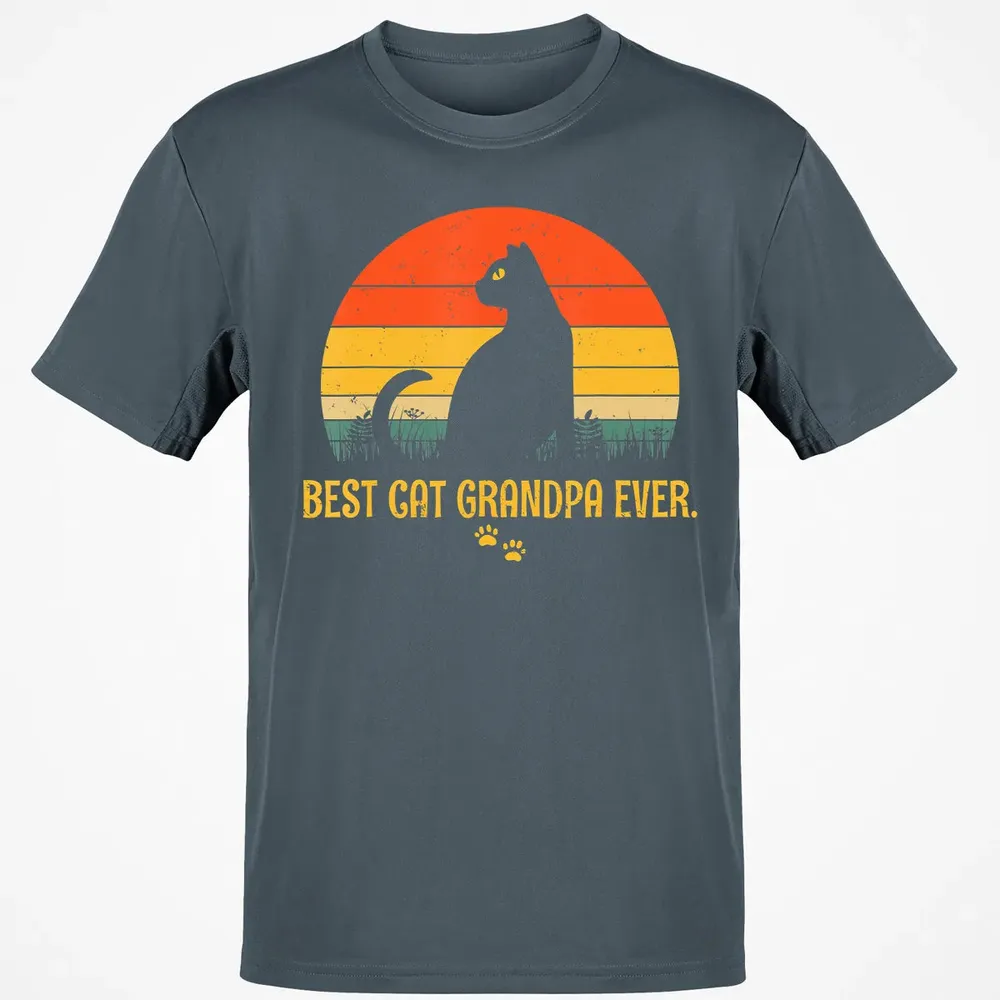 Vintage Best Cat Grandpa Ever Gift Cat Lovers Classic Unisex T-Shirt - 4