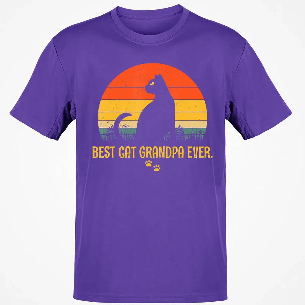 Vintage Best Cat Grandpa Ever Gift Cat Lovers Classic Unisex T-Shirt - 10