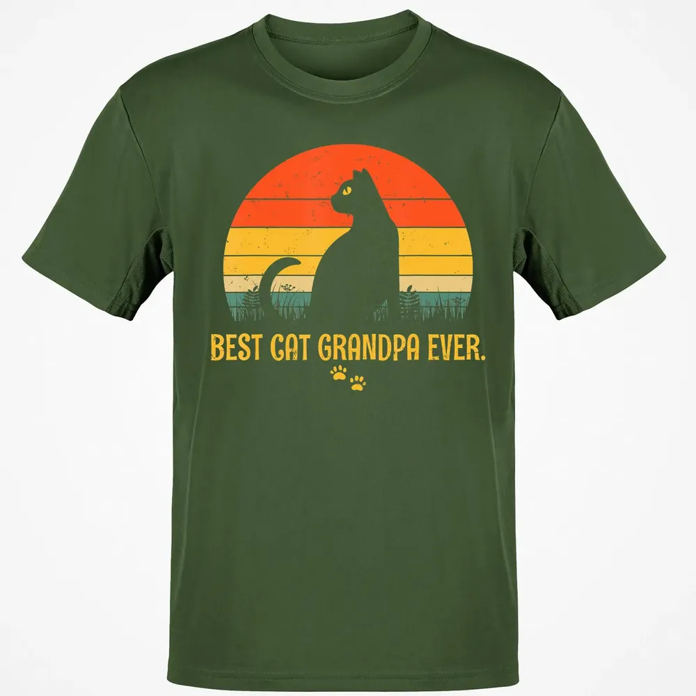 Vintage Best Cat Grandpa Ever Gift Cat Lovers Classic Unisex T-Shirt - 7