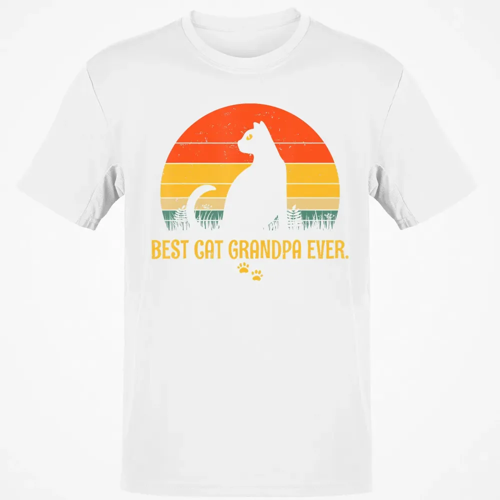 Vintage Best Cat Grandpa Ever Gift Cat Lovers Classic Unisex T-Shirt - 13