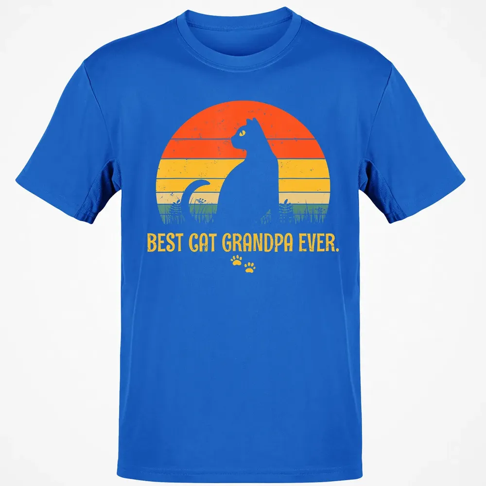 Vintage Best Cat Grandpa Ever Gift Cat Lovers Classic Unisex T-Shirt - 12