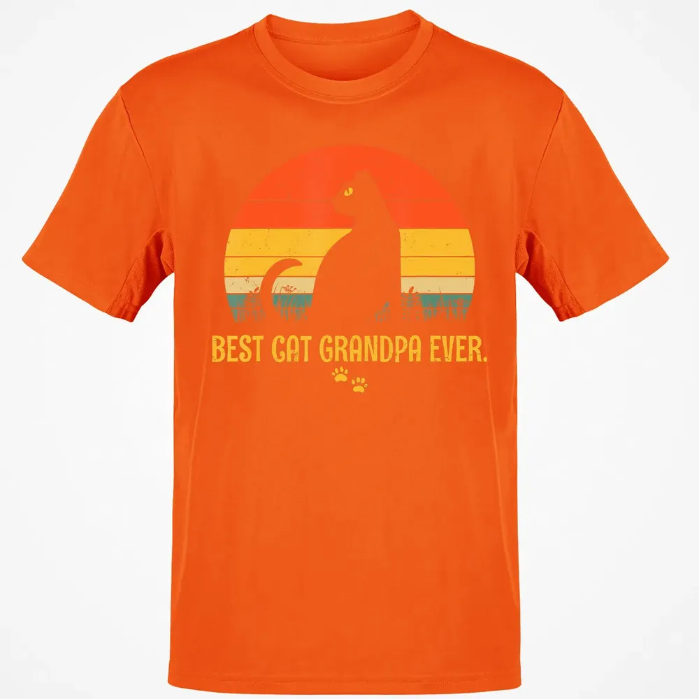 Vintage Best Cat Grandpa Ever Gift Cat Lovers Classic Unisex T-Shirt - 9