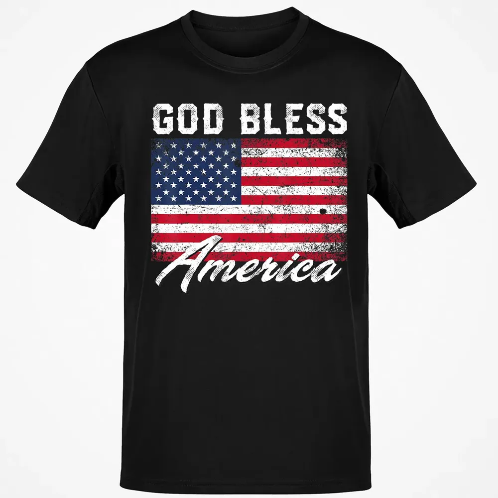 God Bless America USA Flag 4th of July Patriotic Classic Unisex T-Shirt - 2