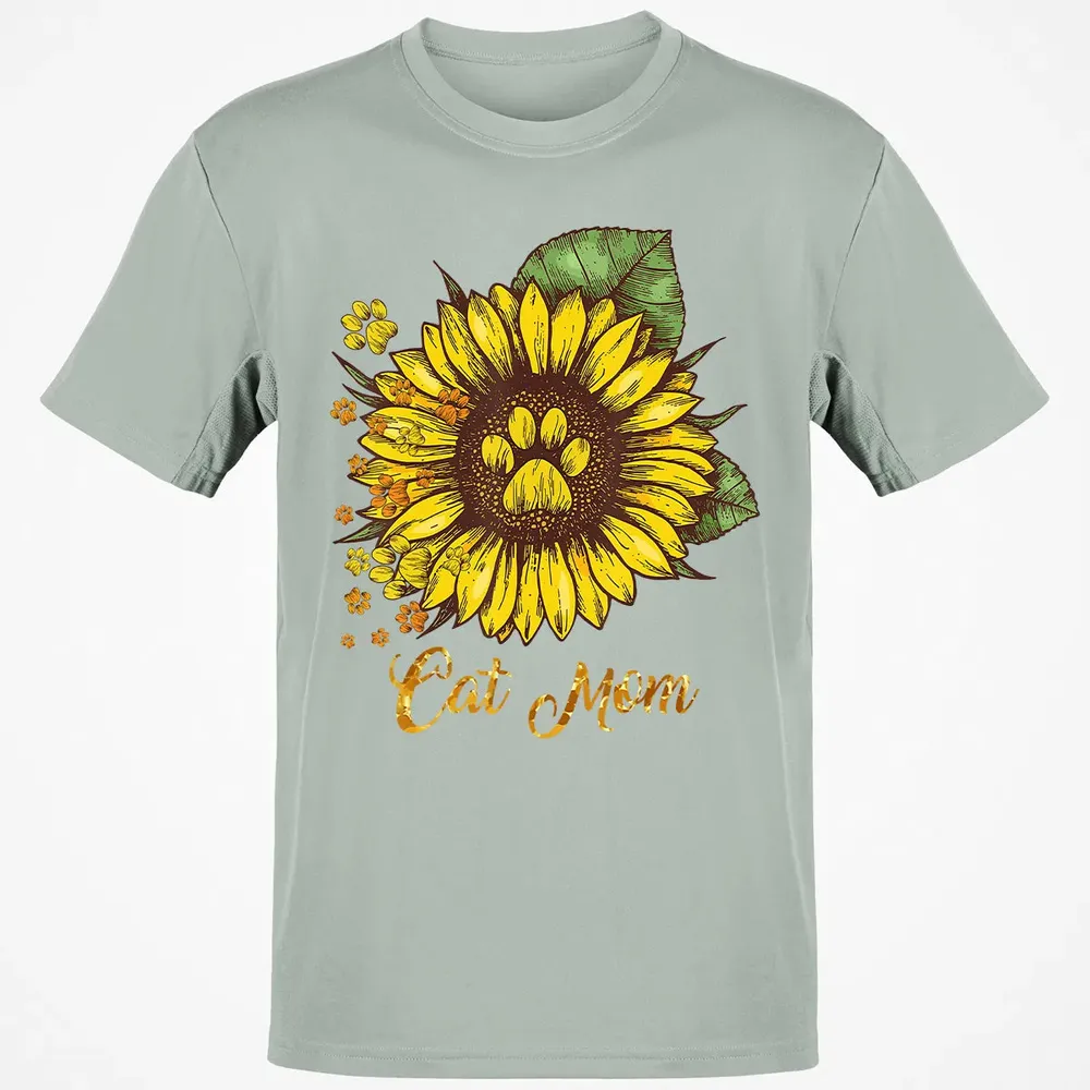 Sunflower Cat men woman  Cat Mom Classic Unisex T-Shirt - 3