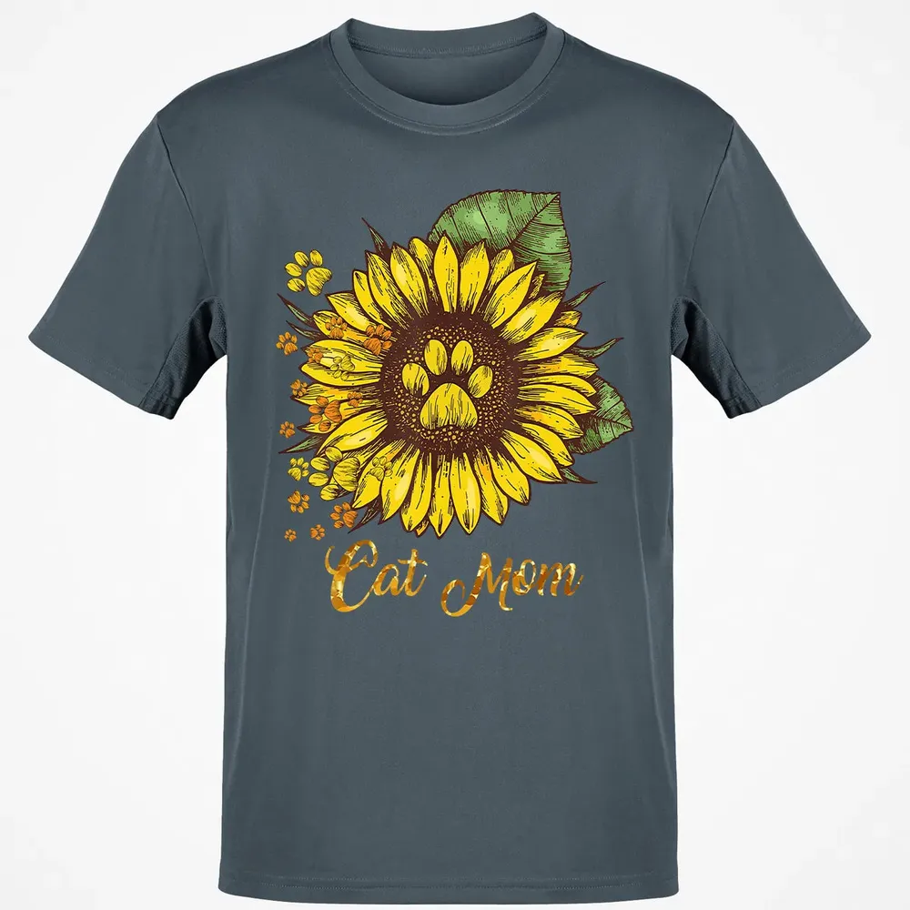 Sunflower Cat men woman  Cat Mom Classic Unisex T-Shirt - 4