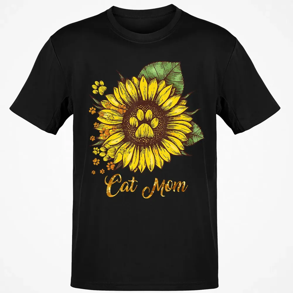 Sunflower Cat men woman  Cat Mom Classic Unisex T-Shirt - 2