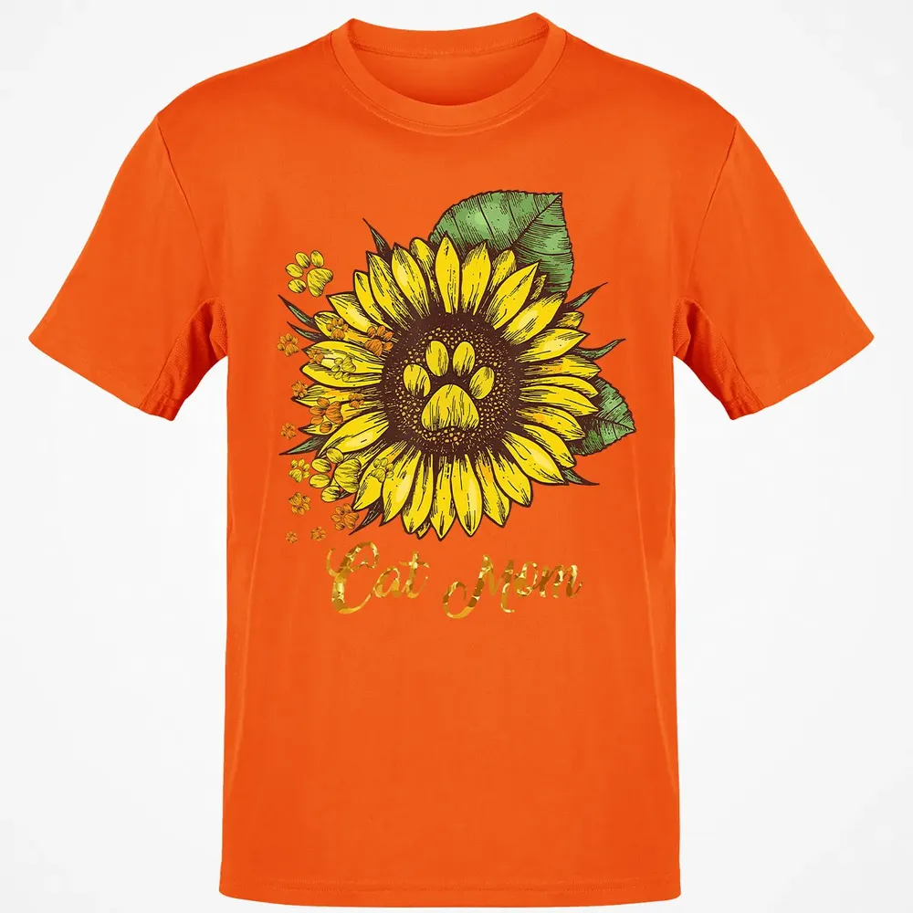 Sunflower Cat men woman  Cat Mom Classic Unisex T-Shirt - 9