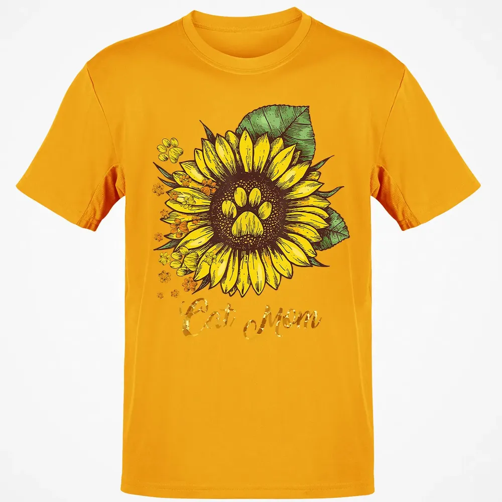 Sunflower Cat men woman  Cat Mom Classic Unisex T-Shirt - 5