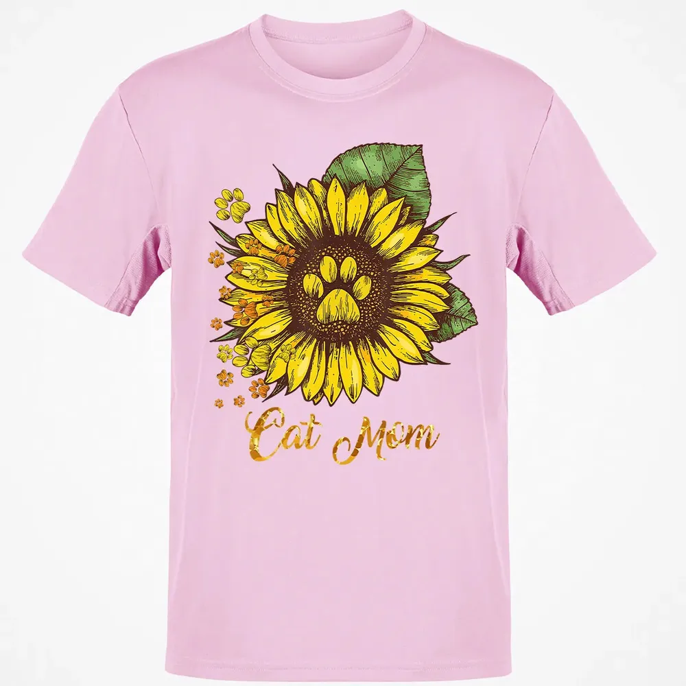 Sunflower Cat men woman  Cat Mom Classic Unisex T-Shirt - 6