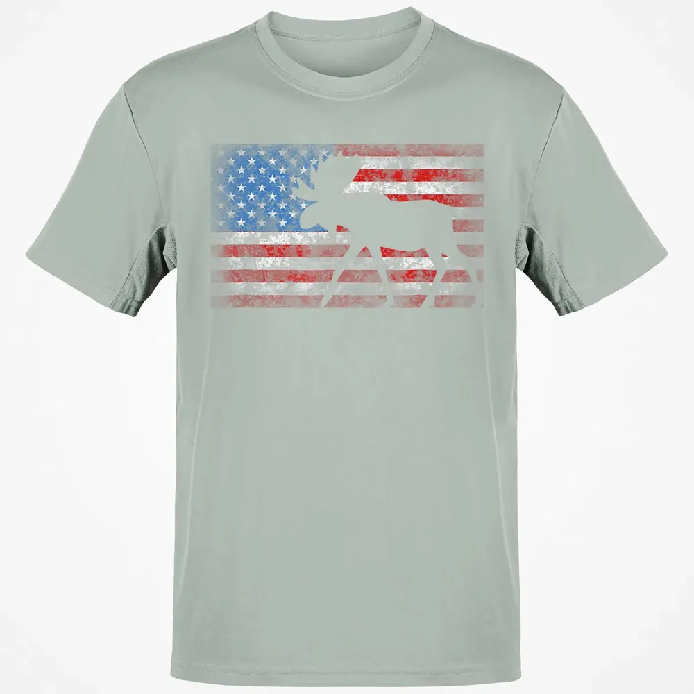 American Flag Moose  4th of July Animal Gift Classic Unisex T-Shirt - 3